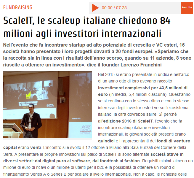 ScaleIT, le scaleup italiane chiedono 84 milioni agli investitori internazionali (EconomyUp)