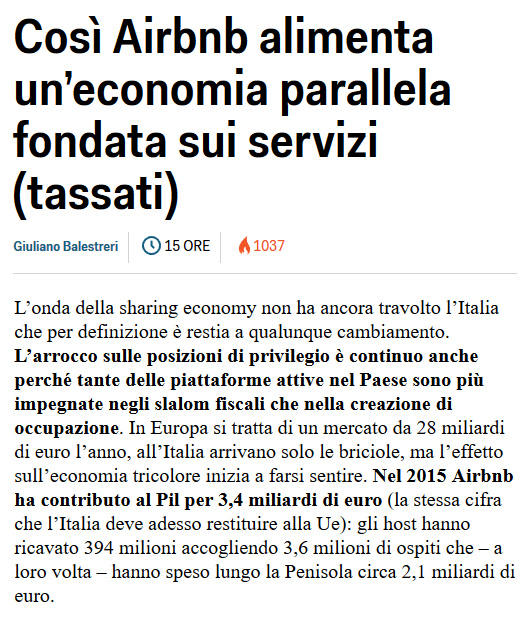Così Airbnb alimenta un'economia parallela fondata sui servizi (Business Insider Italia)
