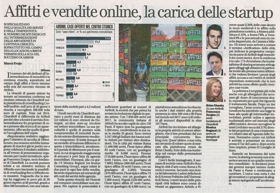 Affitti e vendite online, la carica delle startup (La Repubblica)