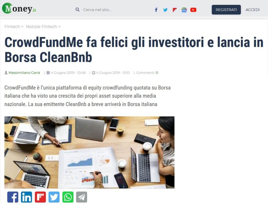 CrowdFundMe fa felici gli investitori e lancia in Borsa CleanBnB (Money.it)