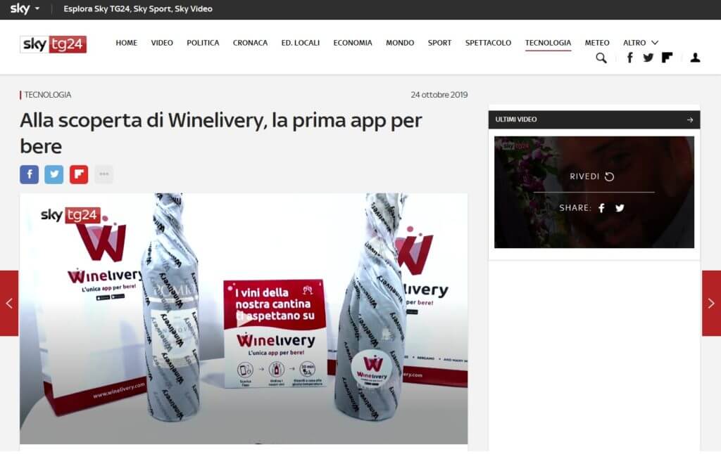 Alla scoperta di Winelivery, la prima app per bere (Sky TG24)