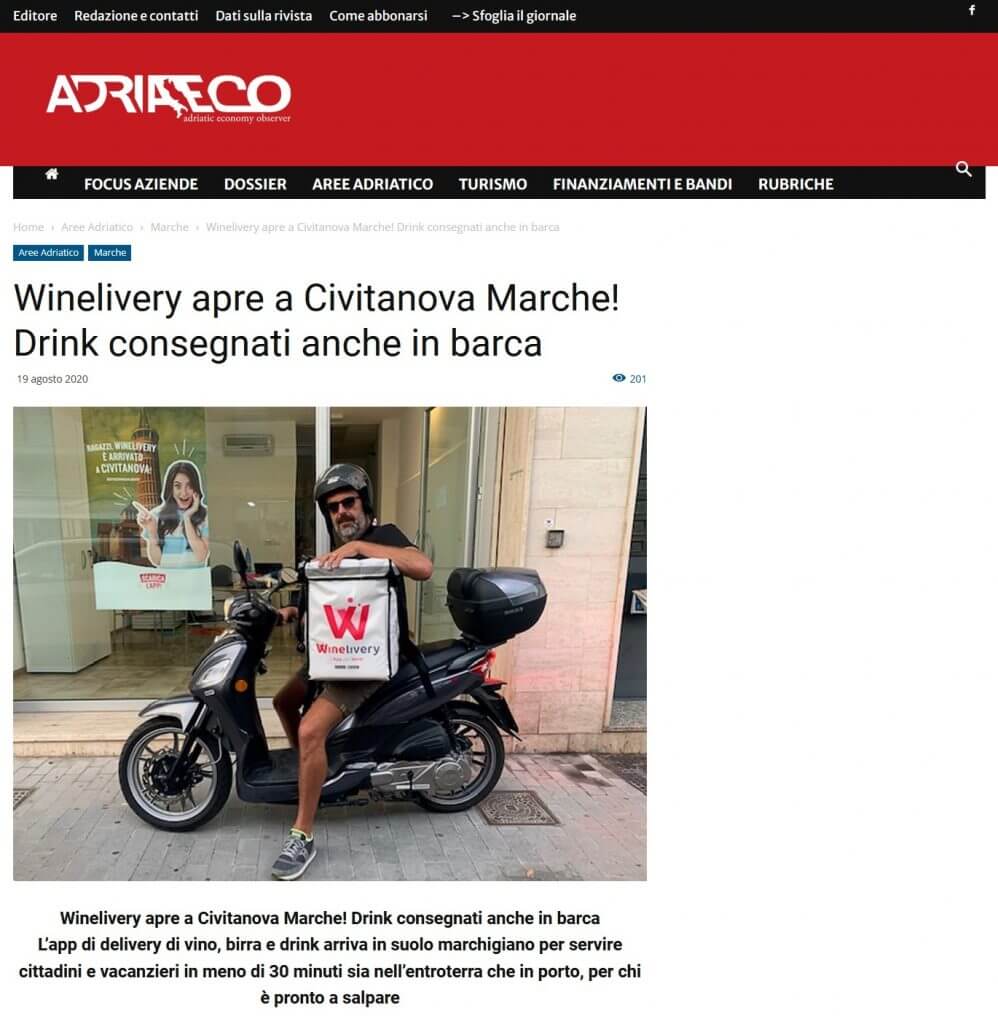 Winelivery apre a Civitanova Marche! Drink consegnati anche in barca (Adriaeco)