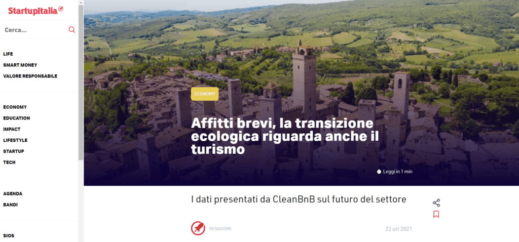 Affitti brevi, la transizione ecologica riguarda anche il turismo (StartupItalia)
