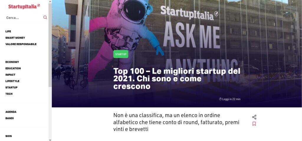 Top 100 – Le migliori startup del 2021. Chi sono e come crescono (StartupItalia)
