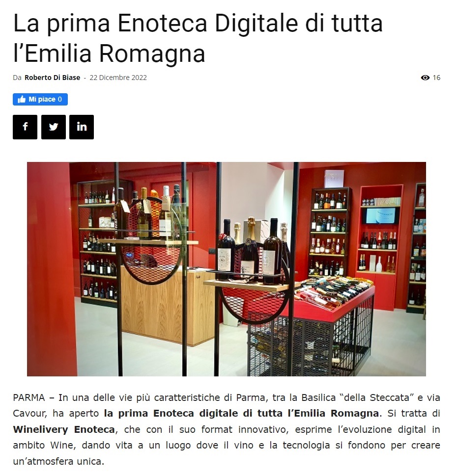 La prima Enoteca Digitale di tutta l'Emilia Romagna (Emilia Romagna News 24)
