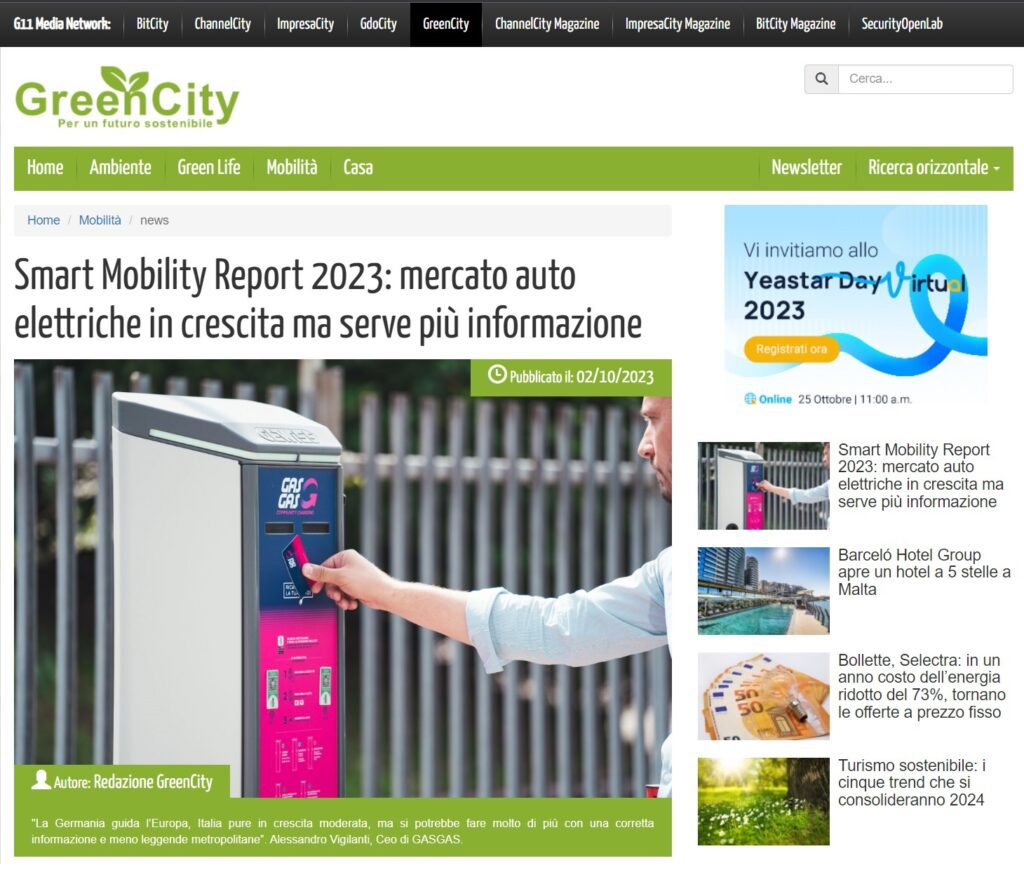 Smart Mobility Report 2023: mercato auto elettriche in crescita ma serve più informazione (GreenCity)