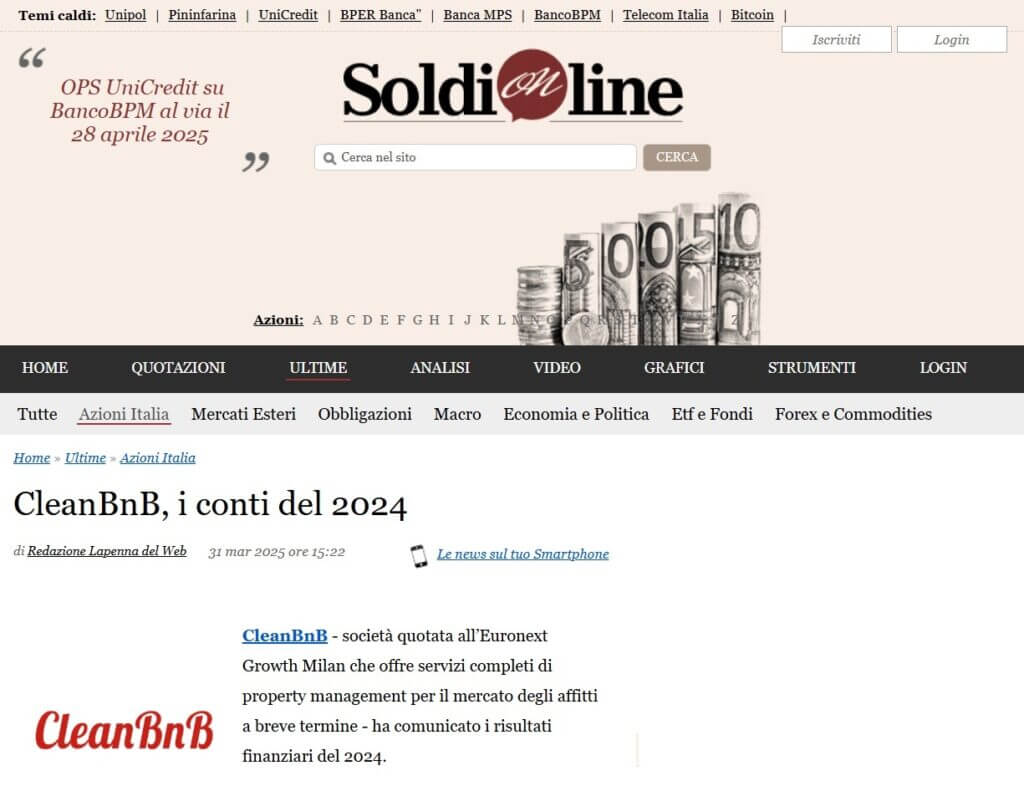 CleanBnB, i conti del 2024 (SoldiOnline.it)